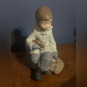 NAO By Lladro Porcelain Figurine - Cream & Light Brown Accents